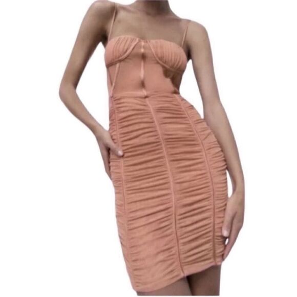 Zara Ruched Mini Body-con Rose Pink
Dress(Size Small) - Picture 3 of 10